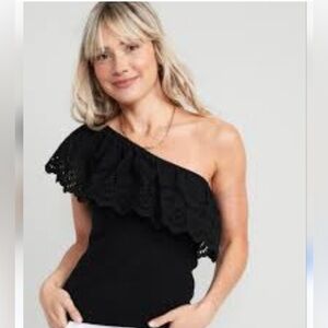 Old navy be Black One-Shoulder eyelet Top